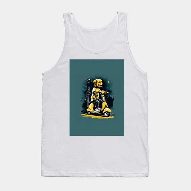 dog riding a scooter Tank Top by artoriaa